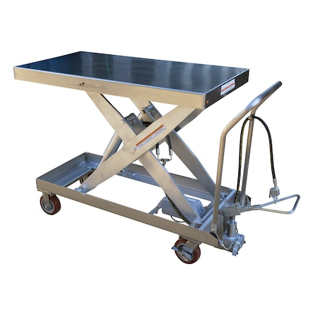 Vestil Air Hydraulic Steel Cart, 2000 lb. Cap, 24"W, 47-1/4"L AIR-2000-PSS